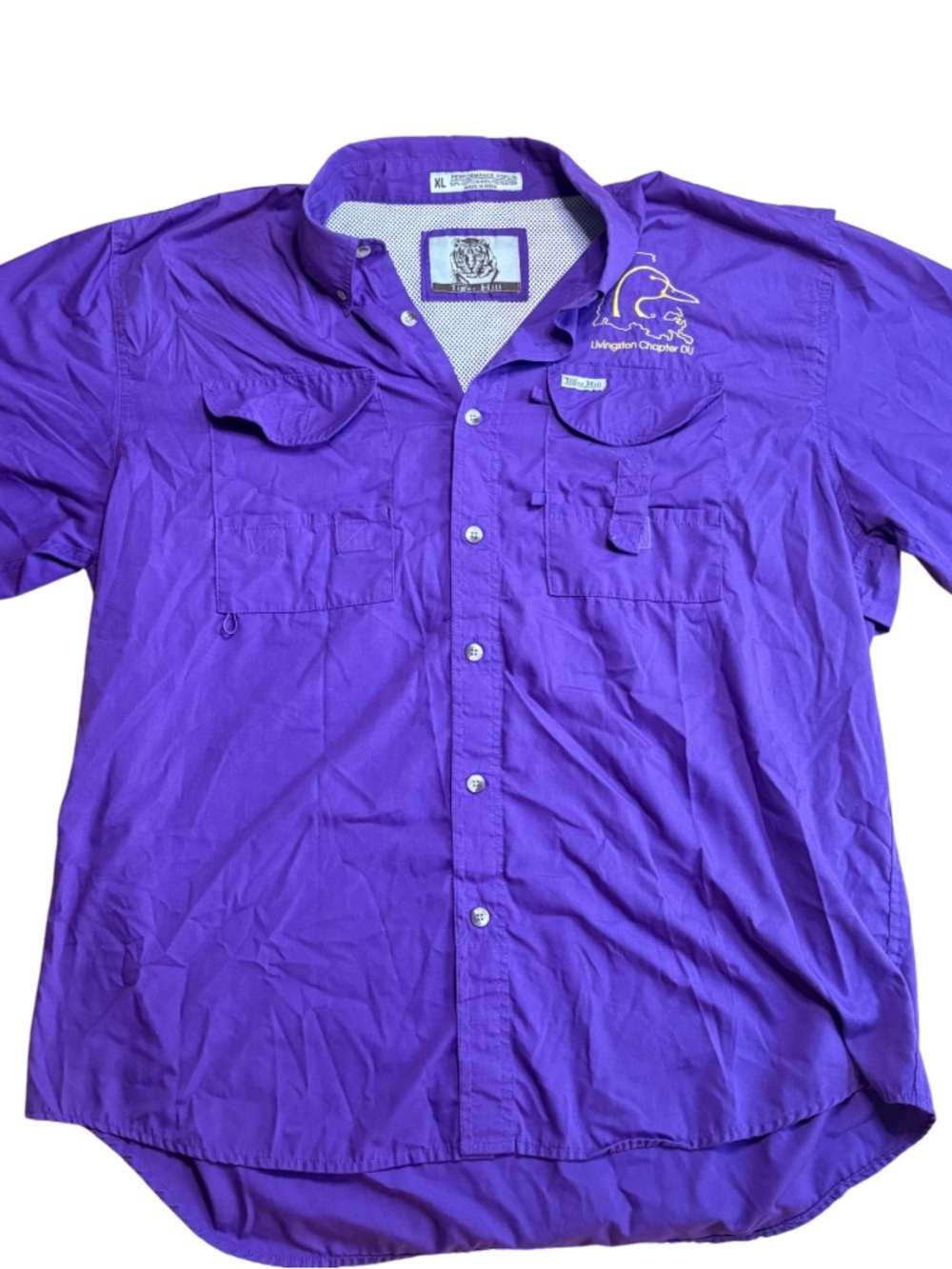 Tiger Hill Purple Performance Fishing Shirt XL